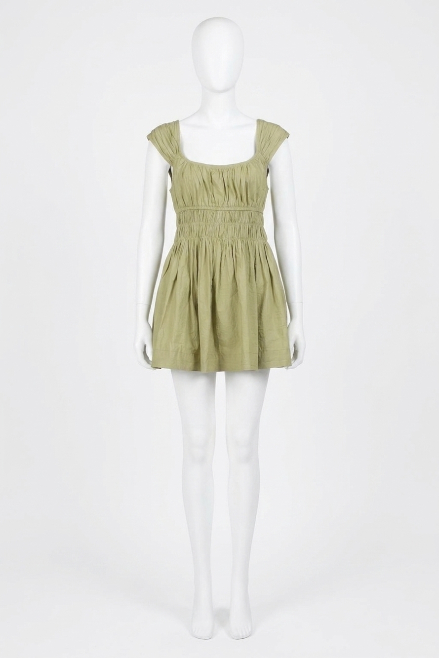NEW CIAO LUCIA abella cotton mini dress in khaki